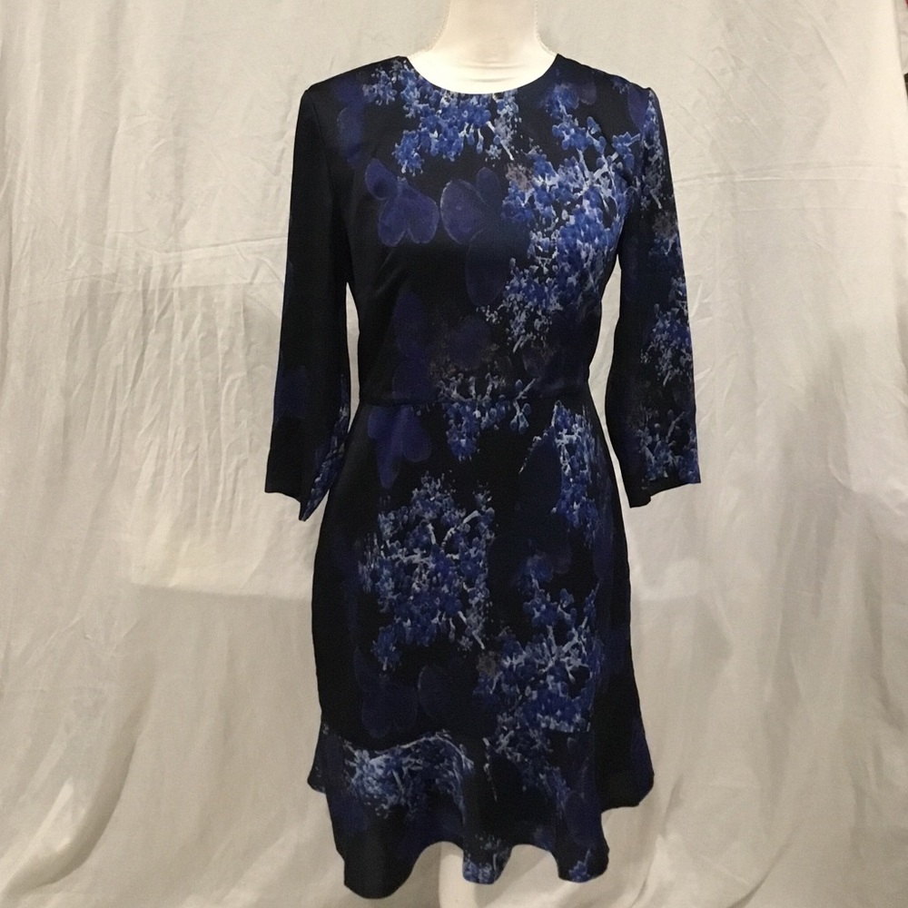 Banana REPUBLIC black and navy blue floral dress